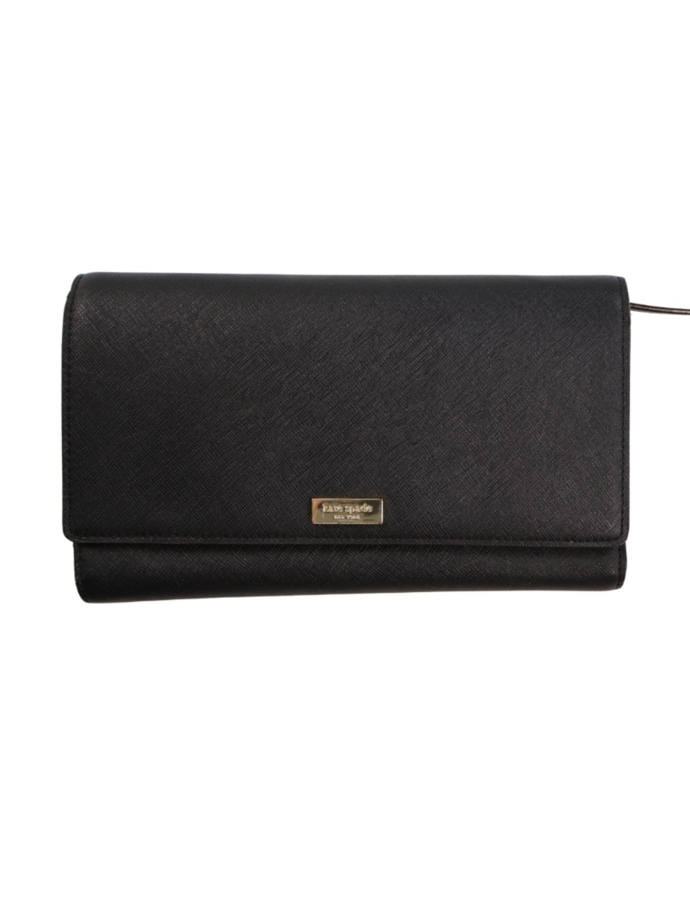 Kate Spade Black Saffiano Leather Continental Wallet Zip Around
